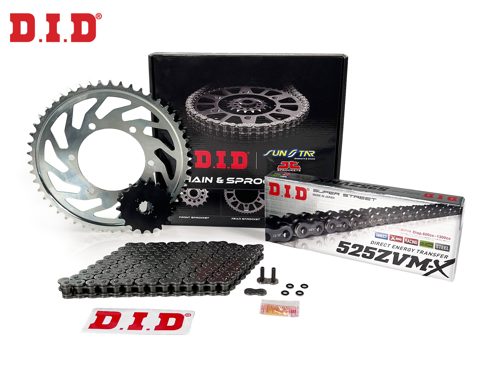 ZİNCİR DİŞLİ SETİ BMW S 1000 RR (1000 cc)  (2012-2018) / ZİNCİR : DID-525ZVM-X (Çelik)-120 / DİŞLİ: SUNSTAR (17T) - JT (45T)