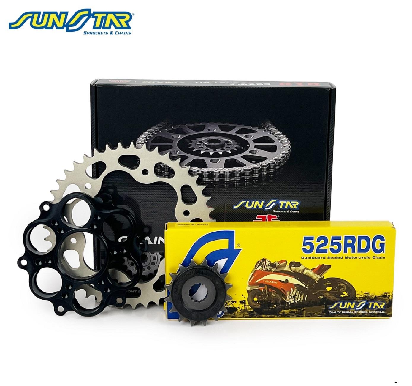 ZİNCİR DİŞLİ SETİ DUCATI 1098 / S (1100 cc) (2007-2008) / ZİNCİR : SUNSTAR 525RDG (Çelik)-98 / DİŞLİ: JT (15T) - SUNSTAR (39T)