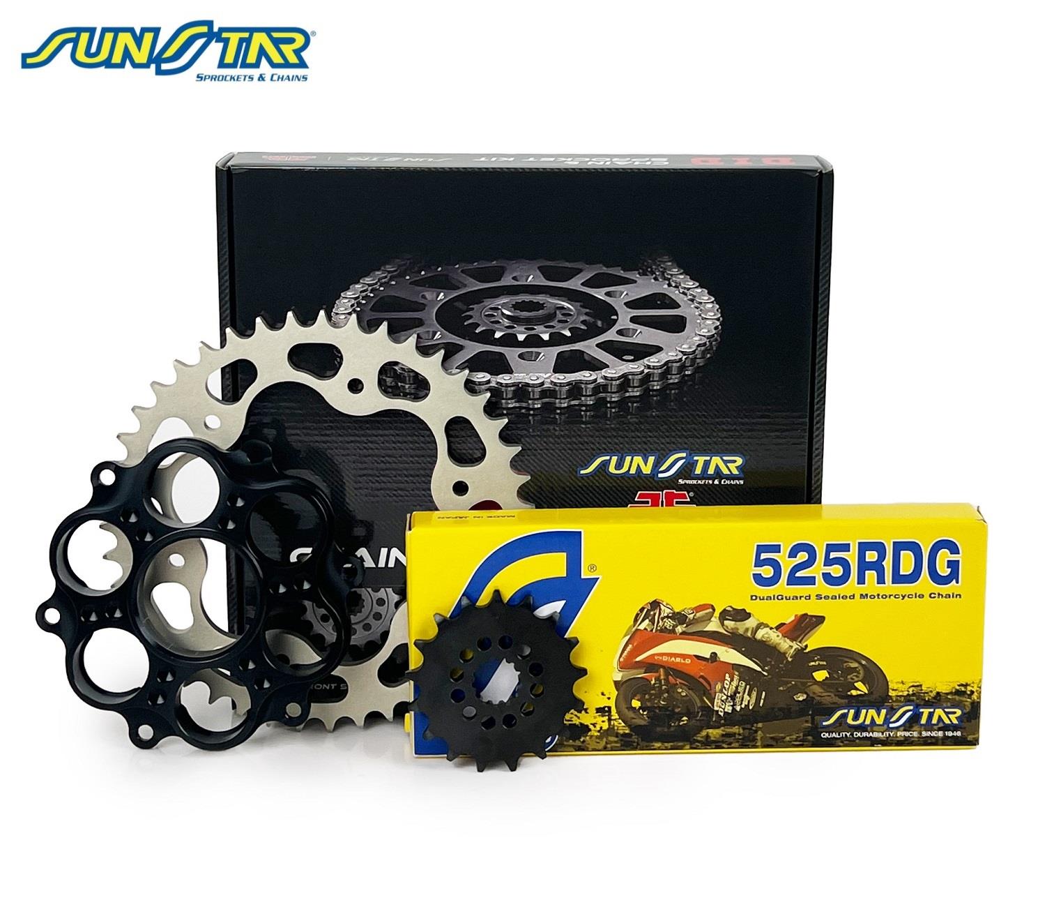 ZİNCİR DİŞLİ SETİ DUCATI 1098 / S (1100 cc) (2007-2008) / ZİNCİR : SUNSTAR 525RDG (Çelik)-98 / DİŞLİ: SUNSTAR (15T) - JT (38T)