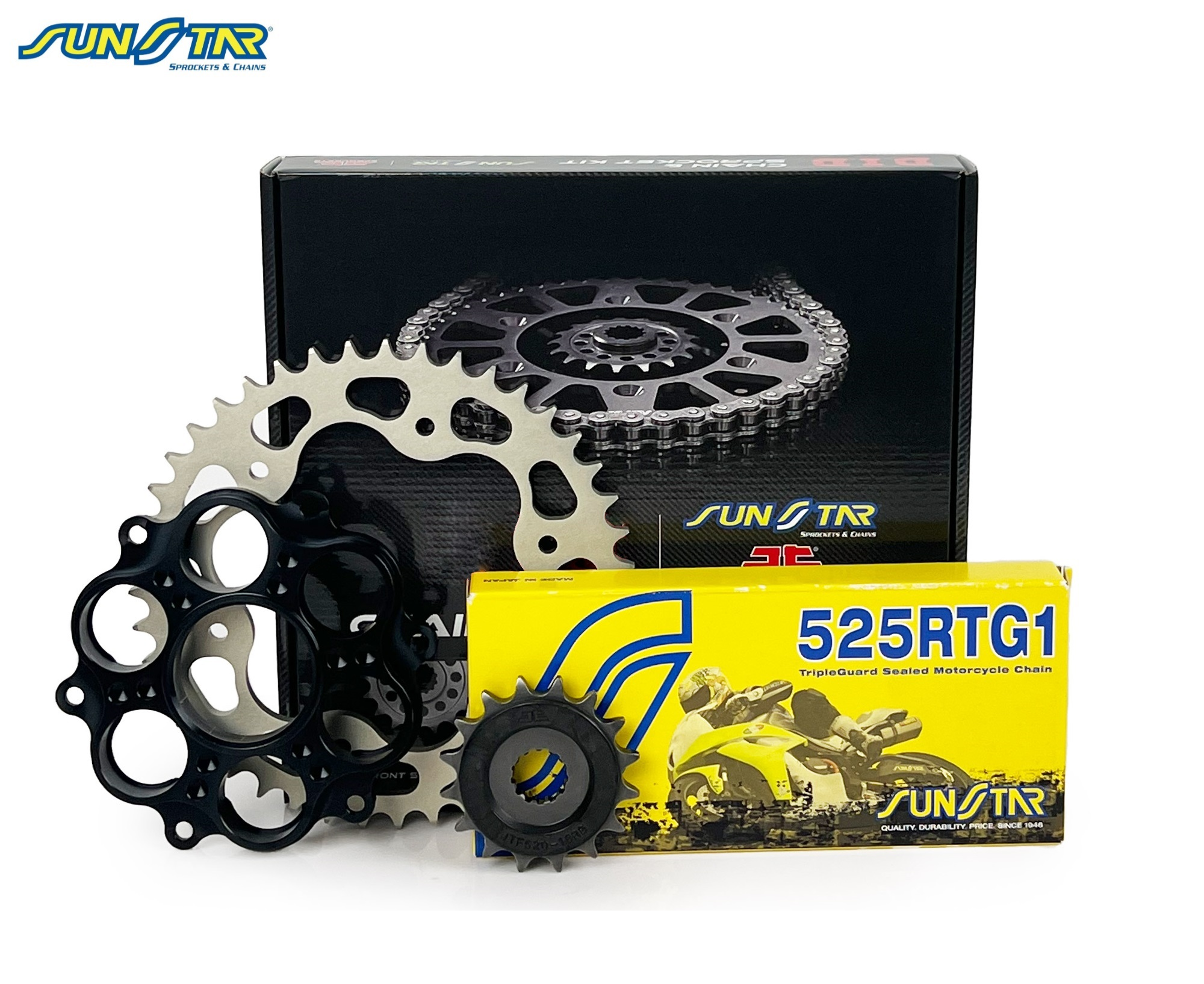 ZİNCİR DİŞLİ SETİ DUCATI MONSTER 1100 ABS (1100 cc)  (2010-2011) / ZİNCİR : SUNSTAR 525RTG1 (Gold)-104 / DİŞLİ: JT (15T) - SUNSTAR (39T)