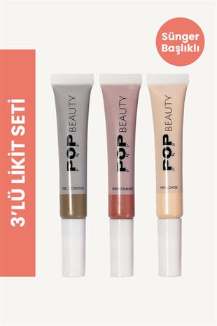 Allık, Kontür, Aydınlatıcı 3'lü set (Blush, Contour, Highlighter)
