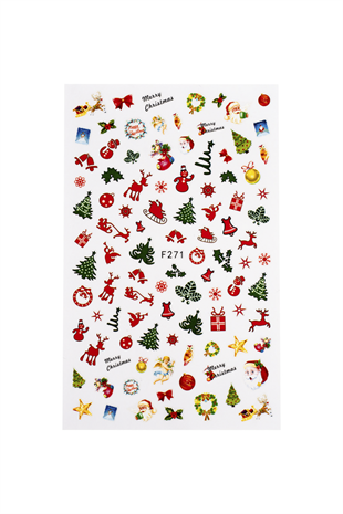 Nail Art Tırnak Süsleme Sticker, Christmas(yılbaşı), Tırnak Dövmesi, Tırnak Tattoo