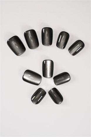POP Beauty Takma Tırnak Seti & Zararsız Yapıştırıcı, Cat Eye POPBeauty10144