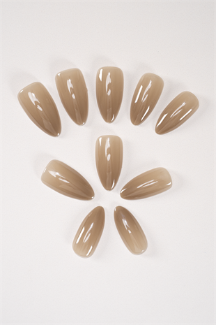 POP Beauty Takma Tırnak Seti & Zararsız Yapıştırıcı, Glazed Caramel Donut Hailey Bieber POPBeauty10133