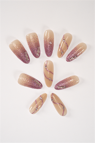 POP Beauty Takma Tırnak Seti & Zararsız Yapıştırıcı, El Yapımı (HANDMADE) POPBeauty10177