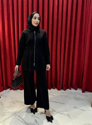 Denim İkili Takım Siyah