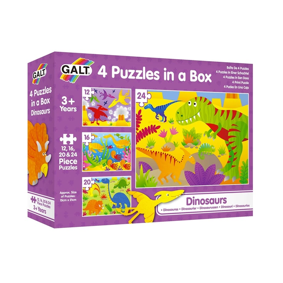 4 Puzzles in a Box Dinosaurs 3 Yaş+