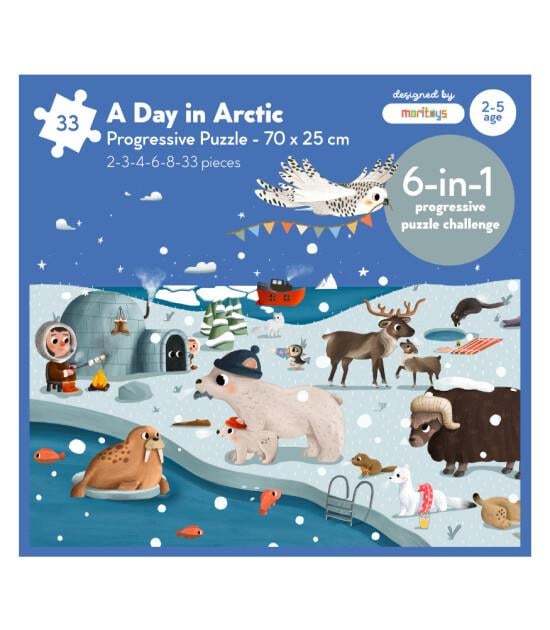 A Day in Arctic: 6 in 1 Puzzle (2-3-4-6-8 Parça Yapboz) ile Kuzey Kutbunu Keşfet
