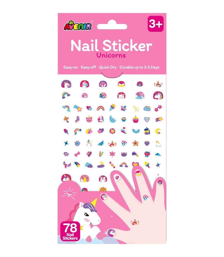 Avenir Simli Tırnak Çıkartmaları - Unicorns