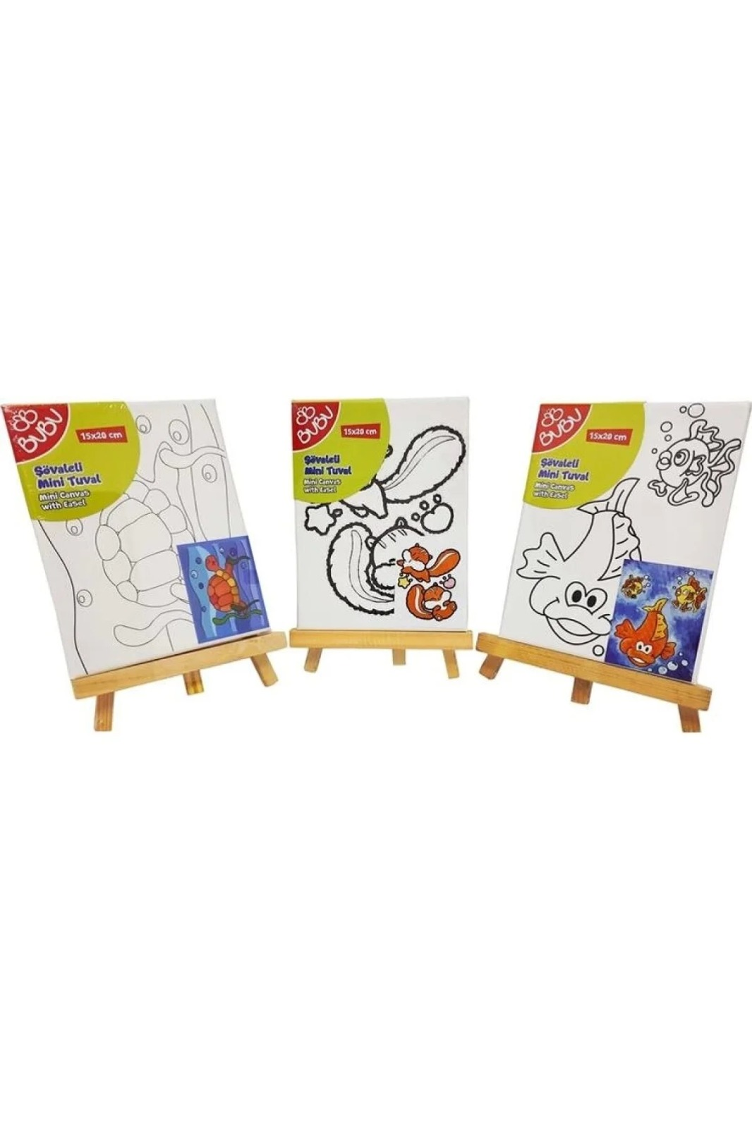 BU-BU MİNİ ŞÖVALELİ TUVAL SETİ 15X20 CM