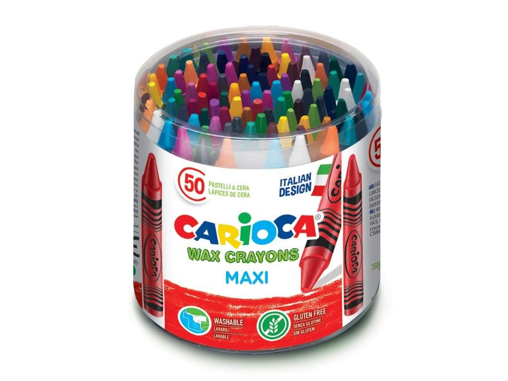 Carioca Wax Maxı Yıkanabilir Pastel Boya Kalemi 50Li