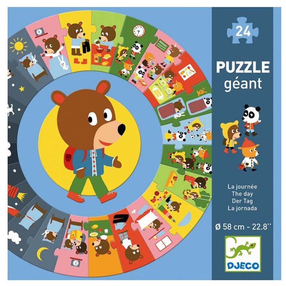 Djeco Yuvarlak Puzzle 24 Parça - Bir Gün 
