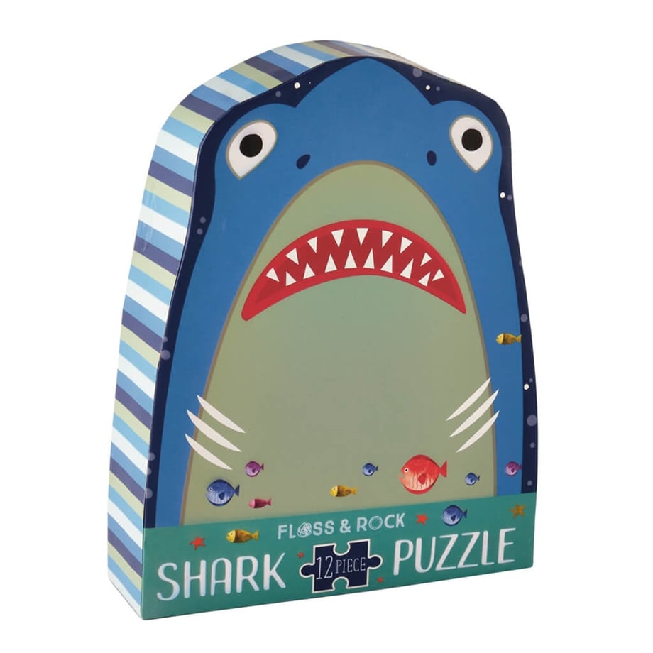 FLOSS & ROCK 12 Parça Şekilli Yap-Boz / Shark