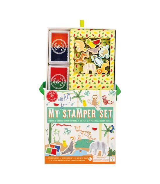 FLOSS & ROCK Stamper Ahşap Baskı Seti / Jungle