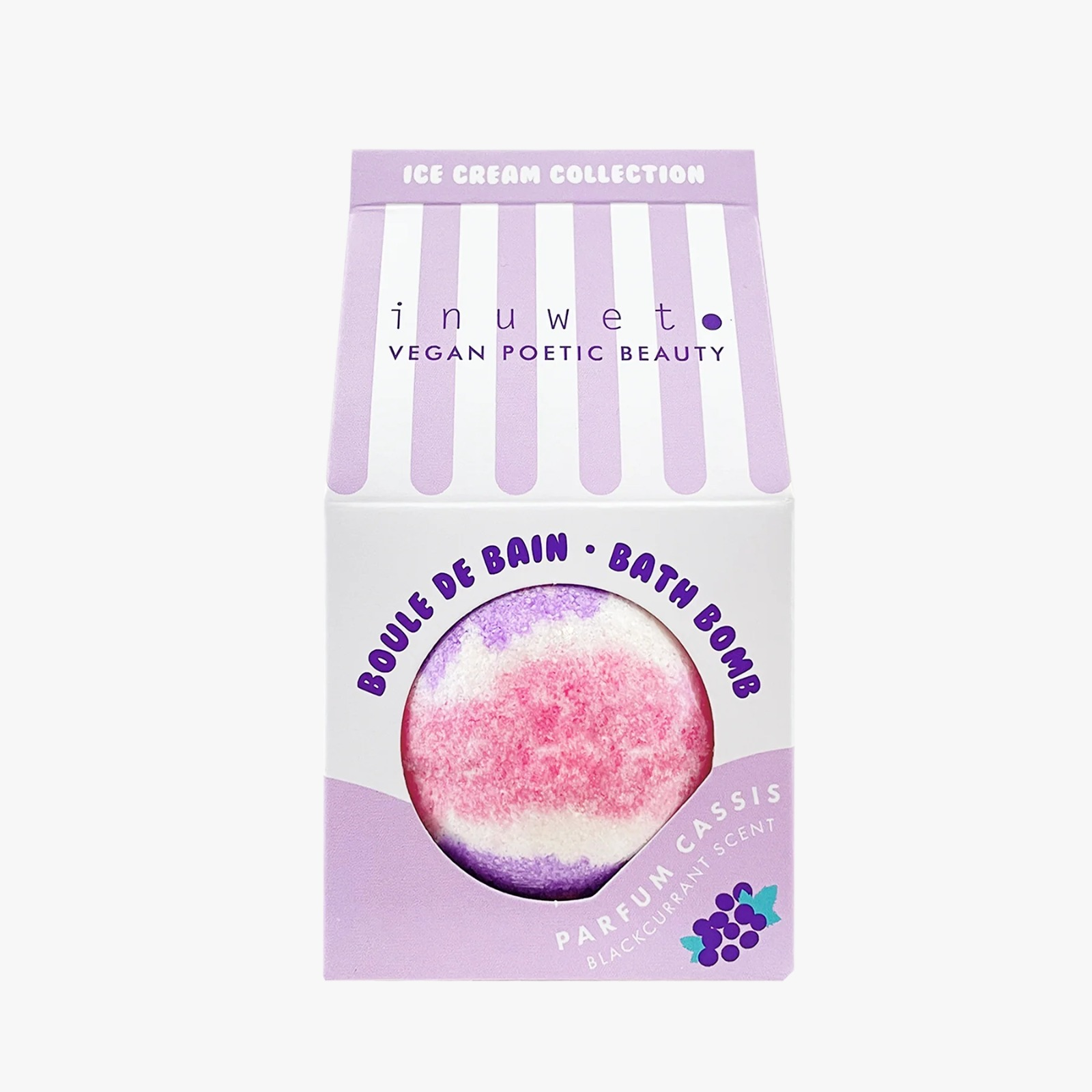 INUWET BATH BOMB ICECREAM BLACKCURRANT