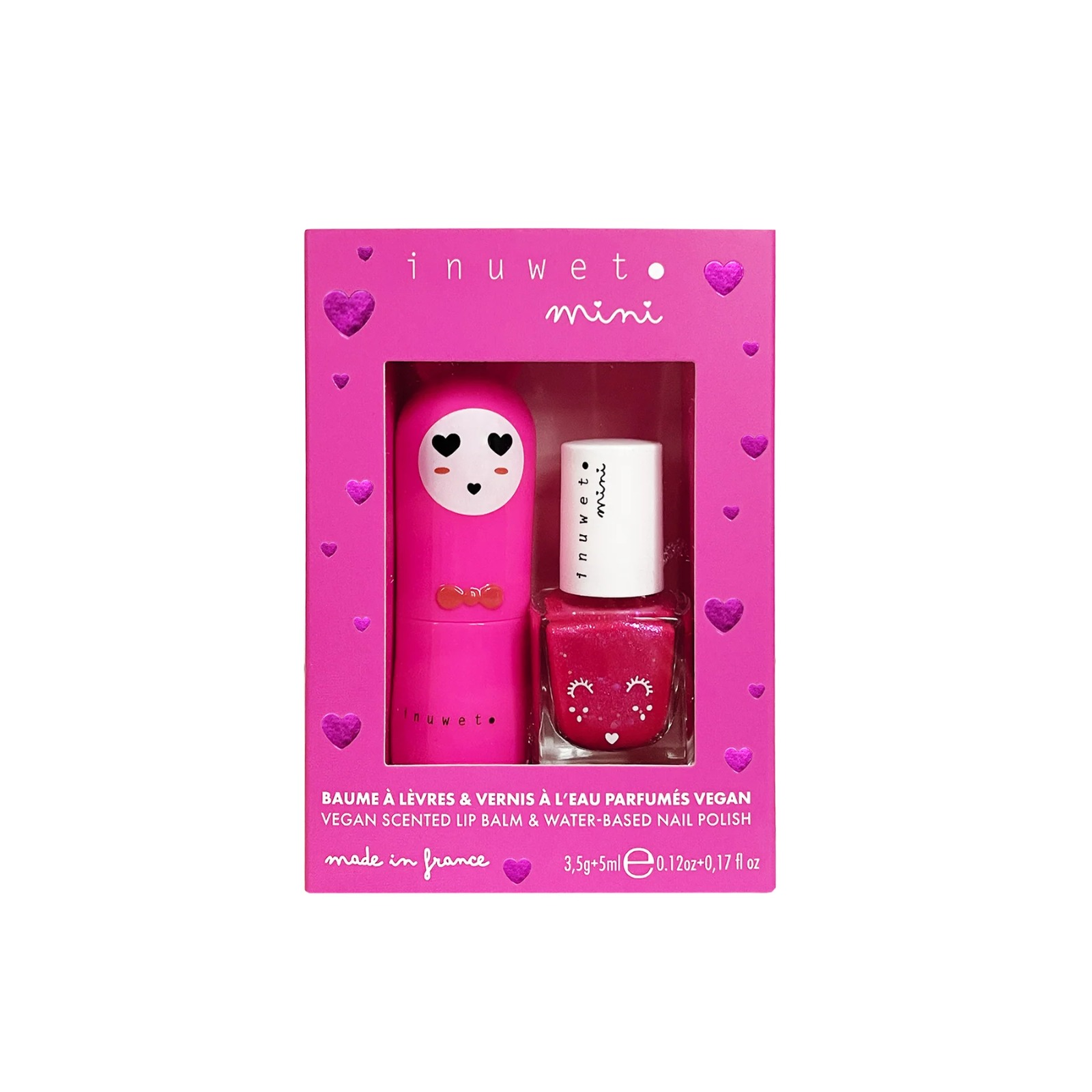 INUWET DUO BOX LIP BALM FUSHIA NAIl POLISH