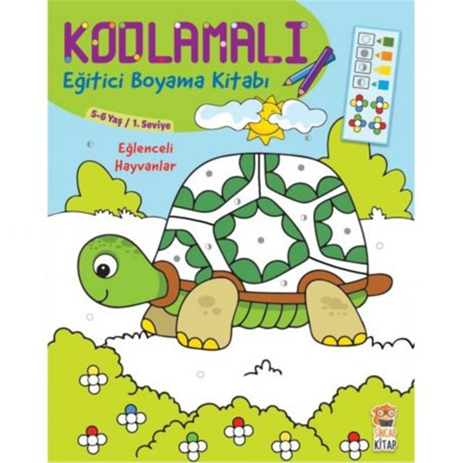 Kodlamalı Eğitici Boyama Kitabı - Eğlenceli Hayvanlar