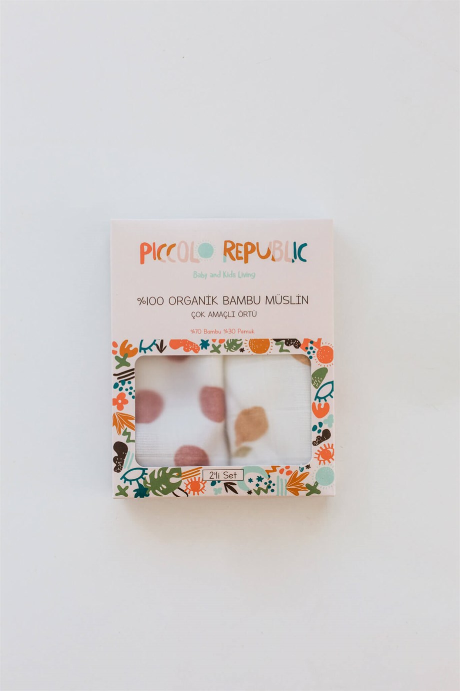 Limon-Bambu Mini Müslin Bez | Ağız Mendili 