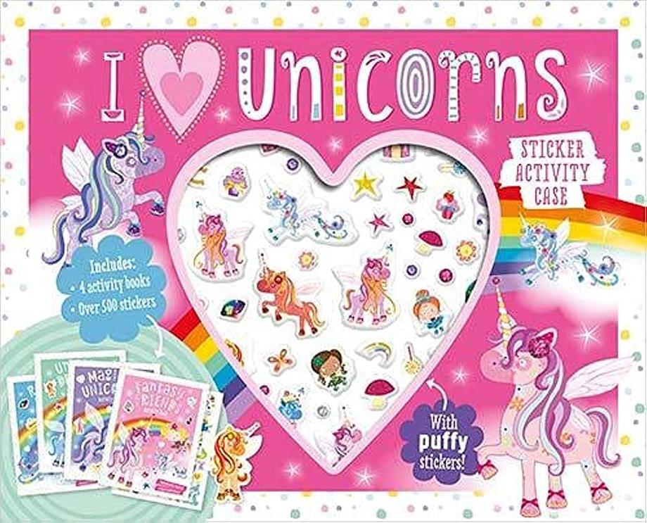 MBI - Puffy Stickers I Love Unicorns Sticker Activity Case