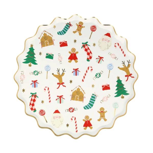 Meri Meri - Jolly Christmas Side Plates - Yeni Yıl Tabaklar (M) (8li)