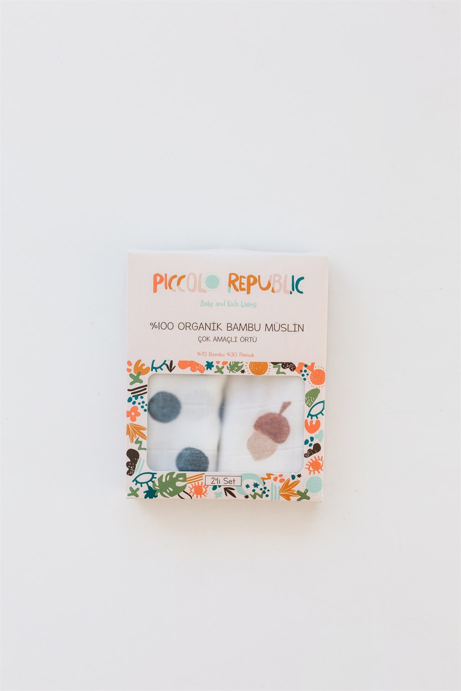 Meşe-Palamutu Bambu Mini Müslin Bez | Ağız Mendili 