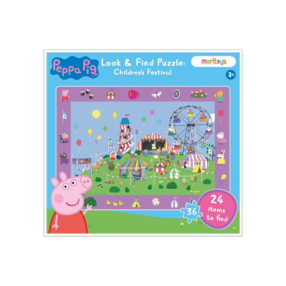 Peppa Pig - Look & Find Puzzle:  Children's Festival - 36 Parçalı Yapboz ve Gözlem Oyunu