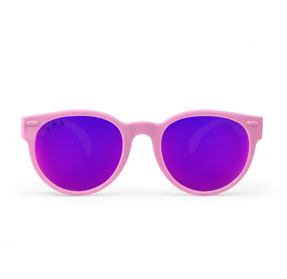 Round Model Popple Pembe Aynalı Mor Lens Çocuk Güneş Gözlüğü- Junior (4-12)
