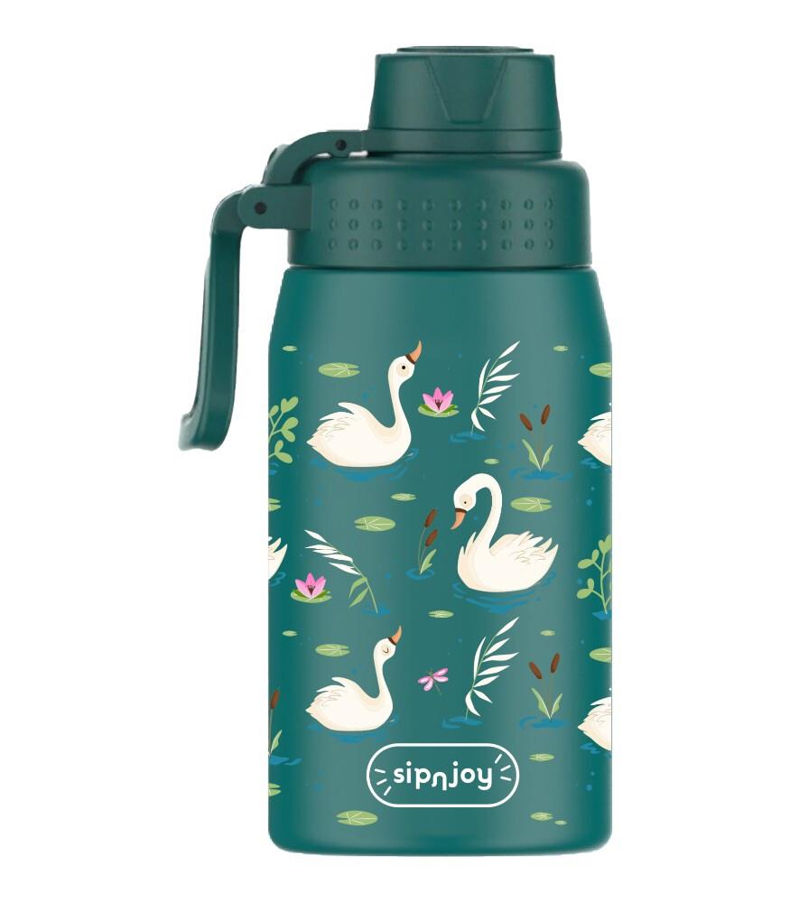 SipnJoy - WideWonder Çocuk Su Termosu | 420 ml - Swan Harmony
