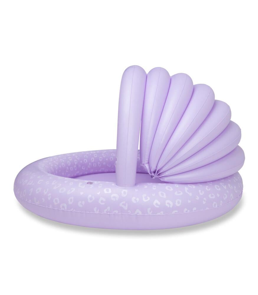Swim Essentials Lila Leopard Çocuk Gölgelikli Şişme Oyun ve Yüzme Havuzu 100cm