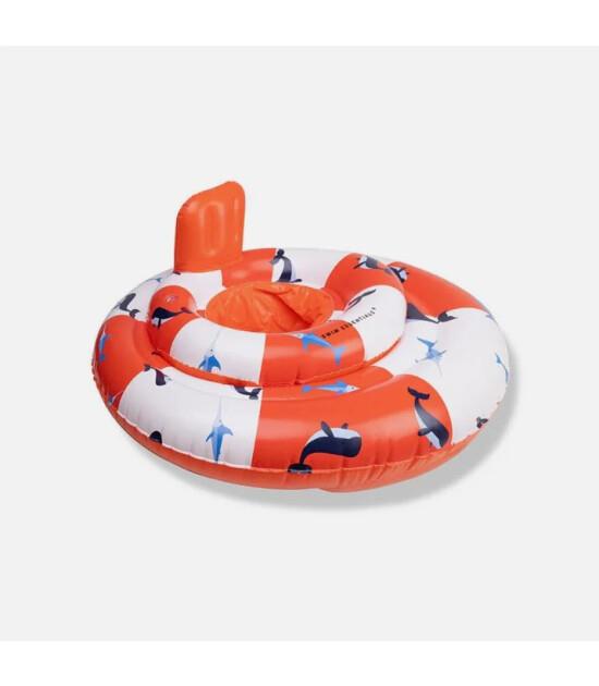 Swim Essentials Ocean Stripes Bebek Sırt Destekli Yüzme Simidi 0-1 Yaş