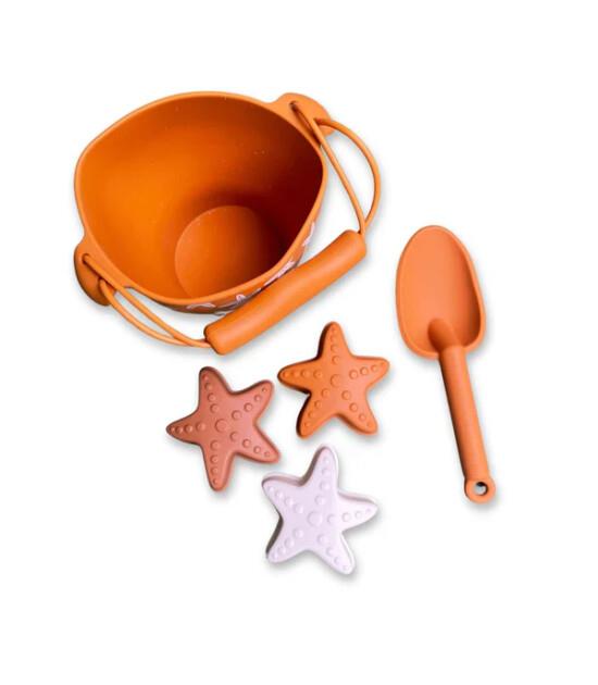 Swim Essentials Sea Star Orange Silikon Oyuncak Seti -Kova, Kürek ve 3 adet Kalıp