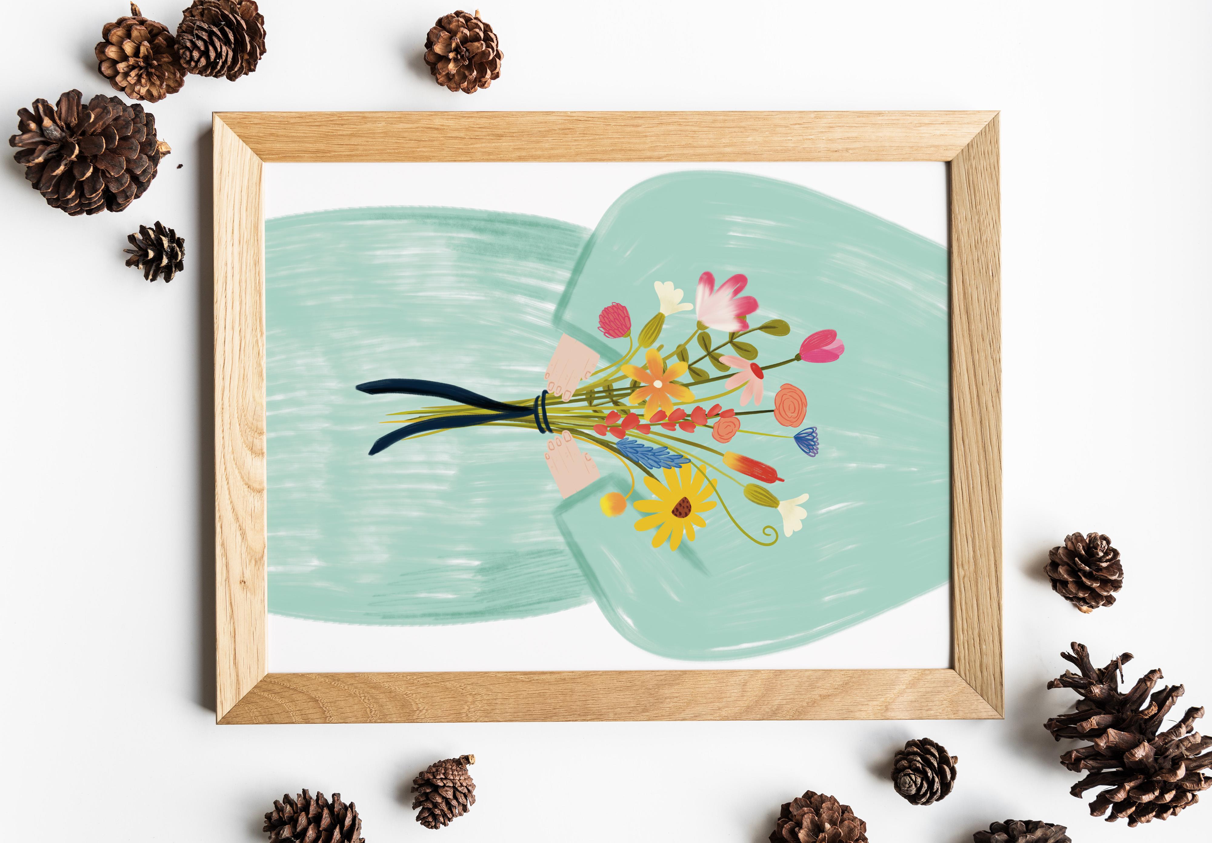 TheIllustrationary Colors of Spring in Your Hands Poster