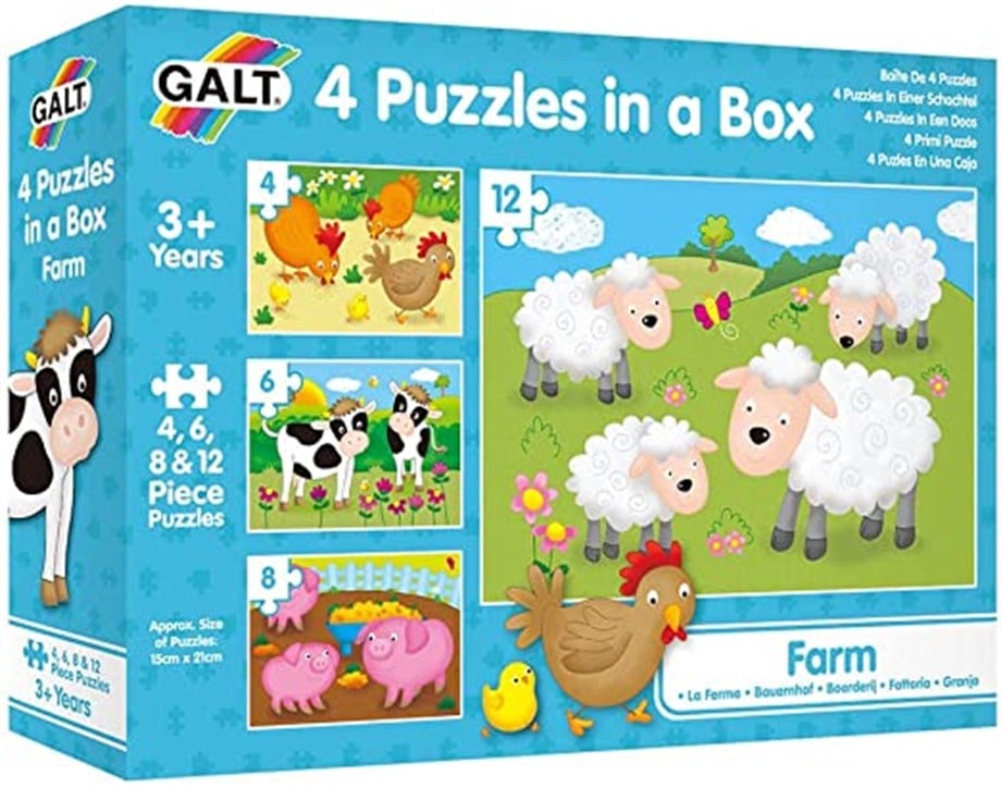 4 Puzzles in a Box Farm 3 Yaş+
