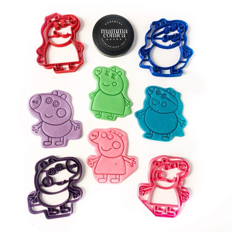 Ahşap Oklavalı-Peppa Pig Ailesi