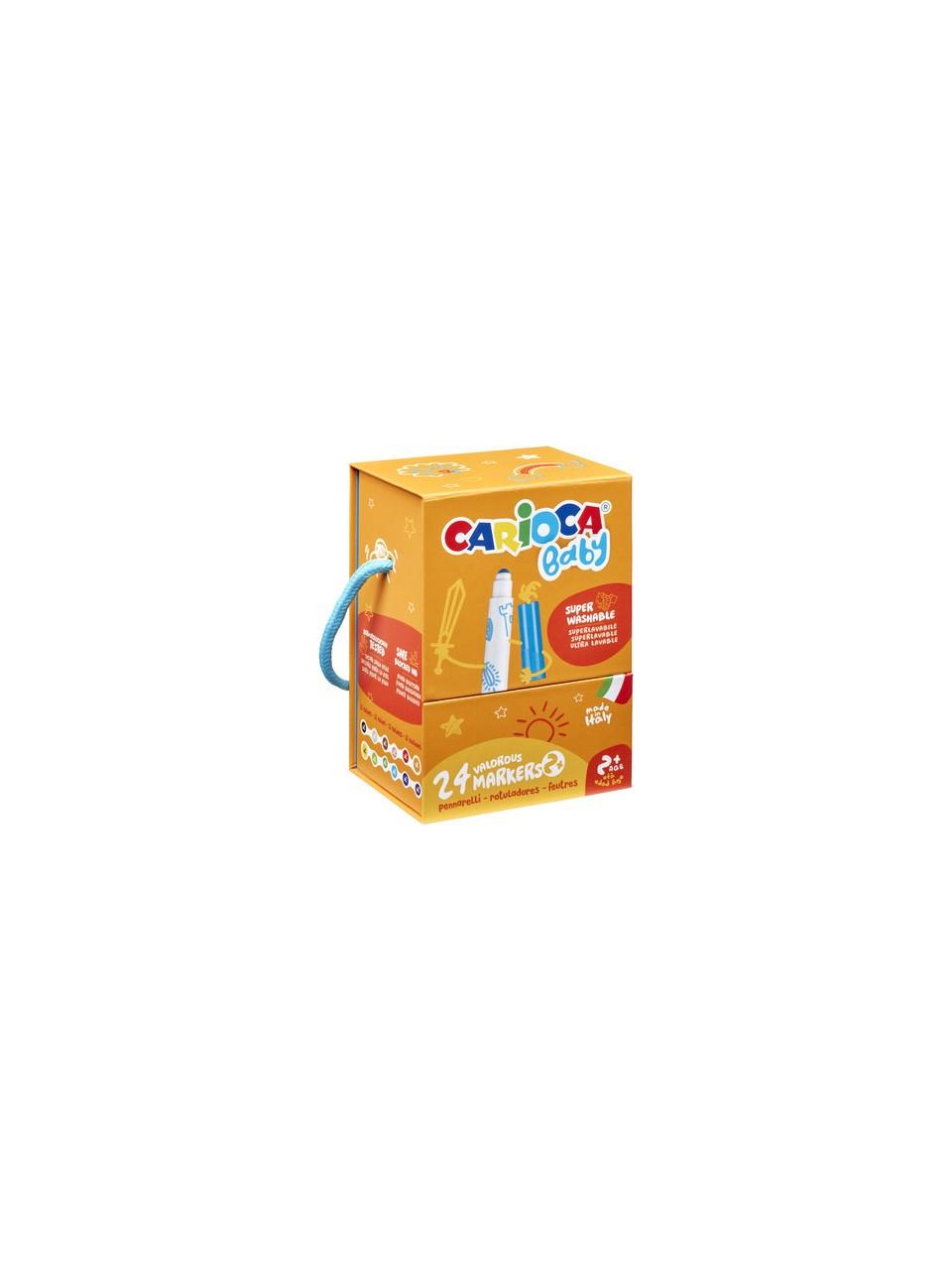 Carioca Jumbo Bebek Süper Yıkanabilir Keçeli Boya Kalemi 24lü 2+ Yaş(SERT KUTU)