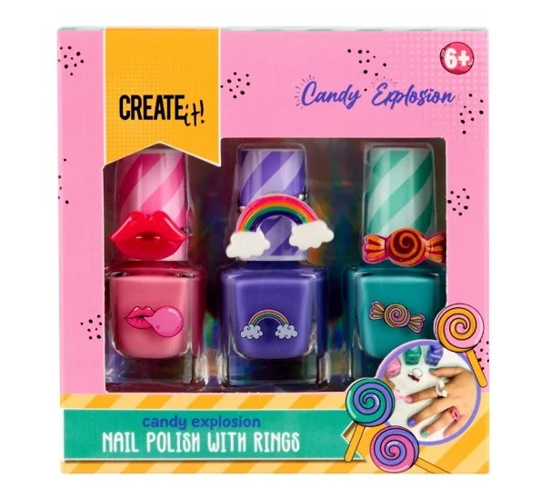 Create It Oje ve Yüzük Seti - Gökkuşağı - Candy Explosion