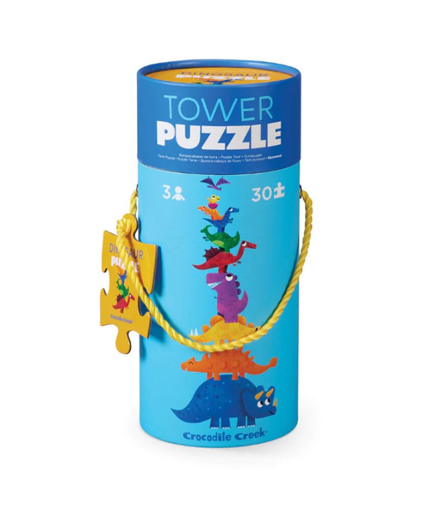 Crocodile Creek Dev Kule Puzzle - 30 Parça - Dinozor