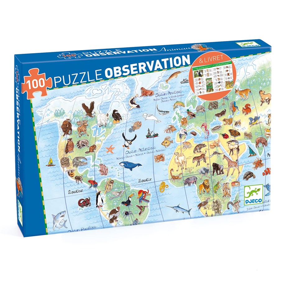 Djeco Klasik Puzzle 100 Parça/ World'S Animals 