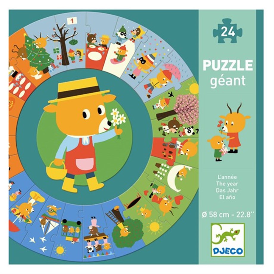 Djeco Yuvarlak Puzzle 24 Parça - Bir Yıl 