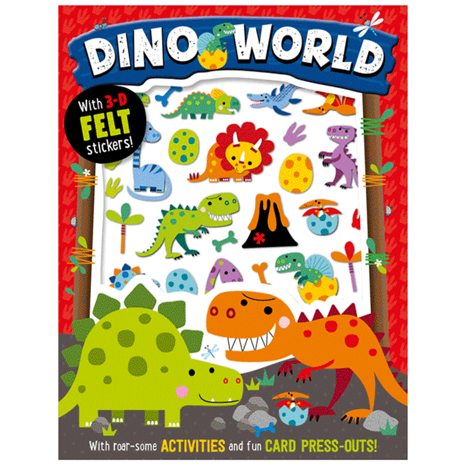 Felt Stickers Dino World Activity Book