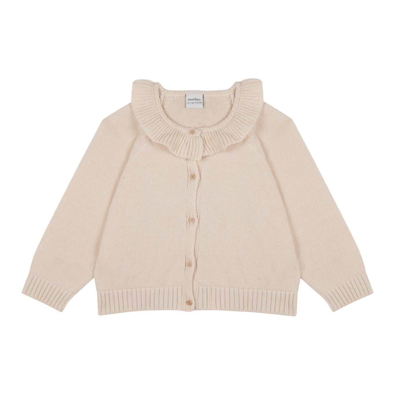 Fırfırlı Bej Triko Ceket