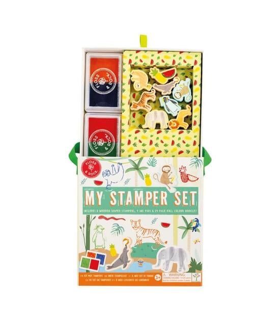 FLOSS & ROCK Stamper Ahşap Baskı Seti / Jungle