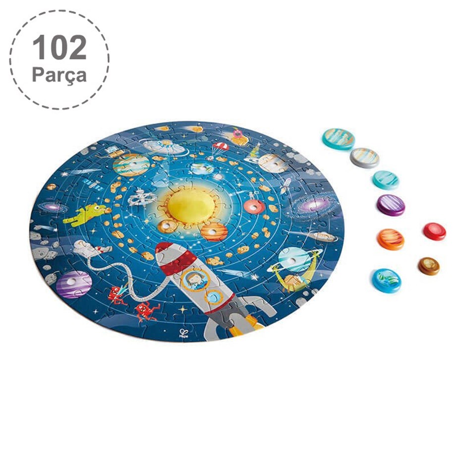 Hape Puzzle Güneş Sistemi Yuvarlak Yapboz 