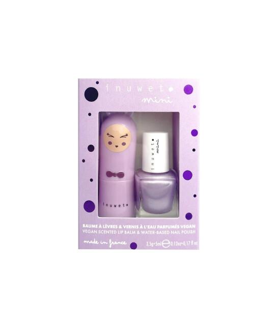 INUWET - DUO PURPLE LIPBALM B07 +NAILPOLISH - OJE VE LİP BALM DUDAK NEMLENDİRİCİ SETİ