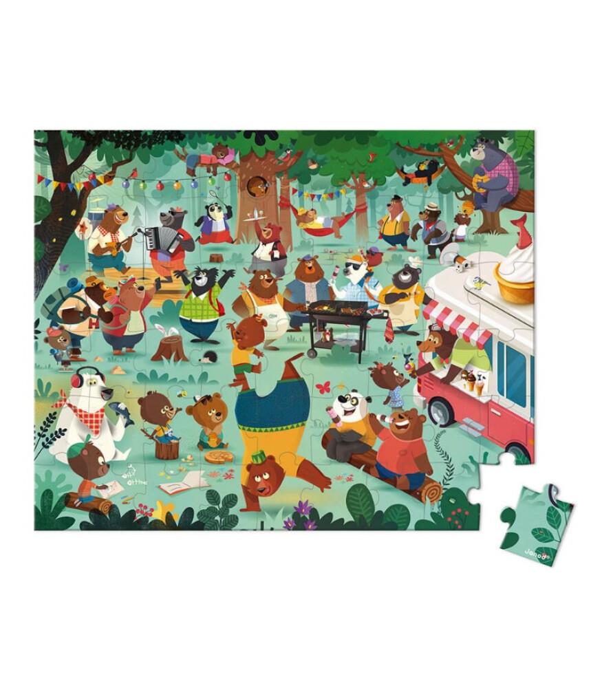 Janod 54 Parça Çantalı Puzzle - Ayıcık Ailesi