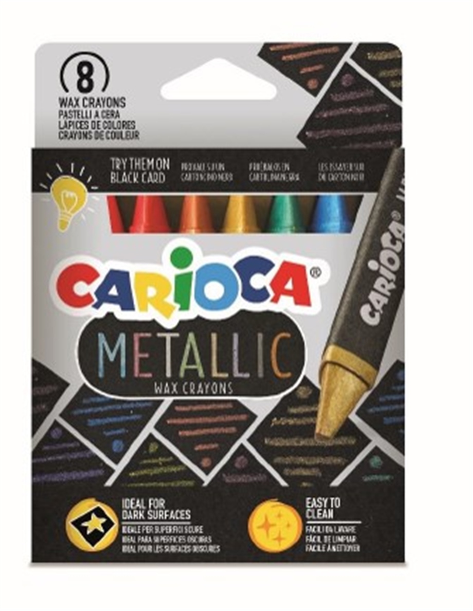 JUMBO ÜÇGEN MUM BOYA KALEMİ METALİK 8’Lİ