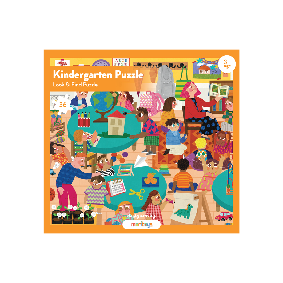 Look & Find Puzzle: Kindergarten - 36 Parçalı Yapboz ve Gözlem Oyunu
