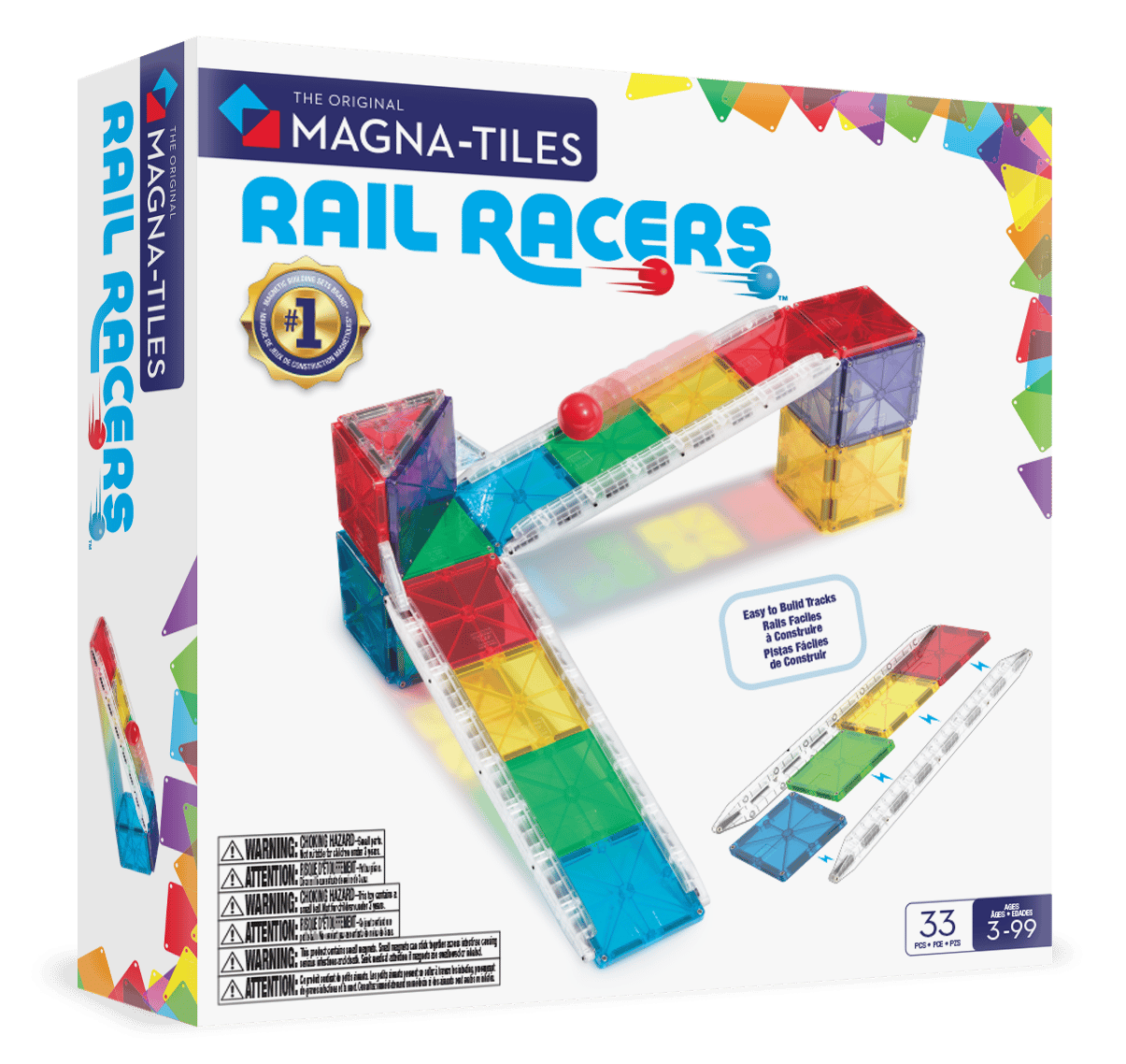 MAGNA-TILES® - Rail Racers - 33 Parça