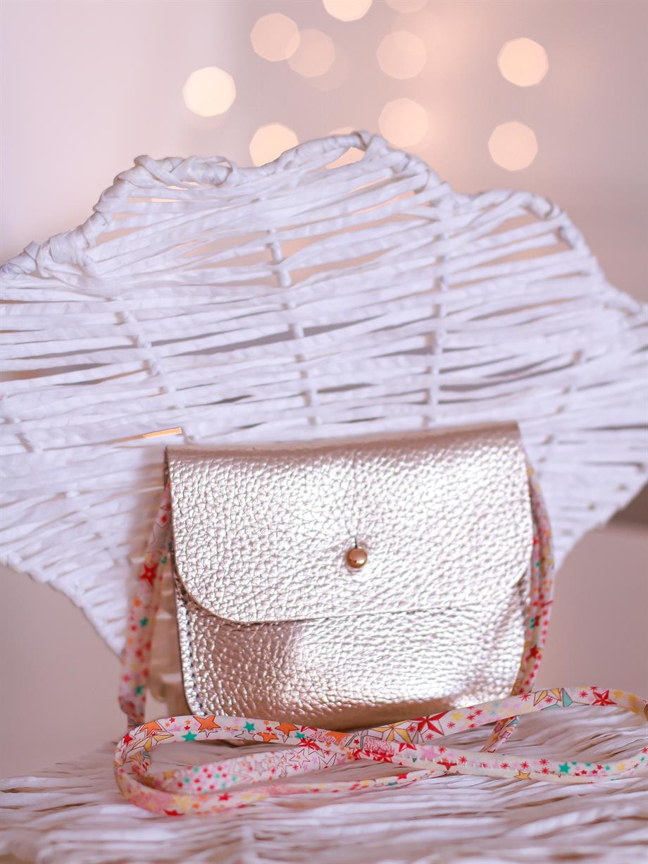 Mini Deri Çanta-Gold