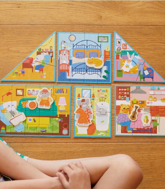 My Dream House: 6 in 1 Puzzle ( 2-3-4-6-8-10 Parça Yapboz) ile Hayalindeki Evi İnşa Et